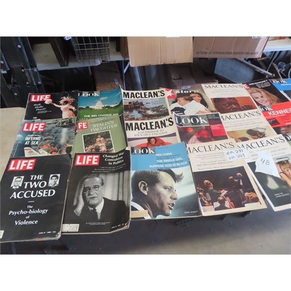 Approx 48 - 1960's Magazines - Life 1950's Star Weekly, Country Guide Plus