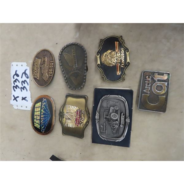 7 Belt Buckles- Harley Davidson, Artic Cat, Honda Plus More!