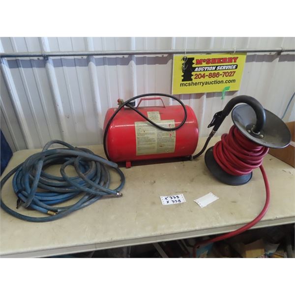 Port Air Tank w Gauge & Air Hose - One w Reel