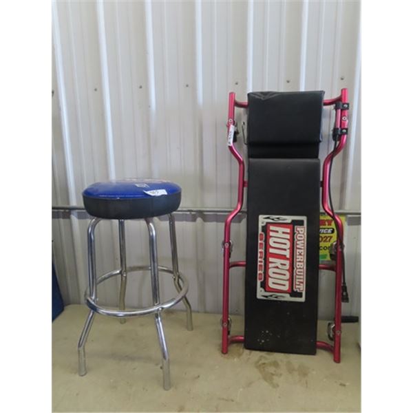 Spicer Adv on Parts Counter Stool & Creeper w Hot Rod