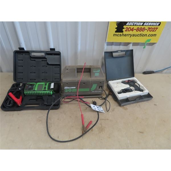 Battery Load Tester, Battery Charger, & Sodering Gun