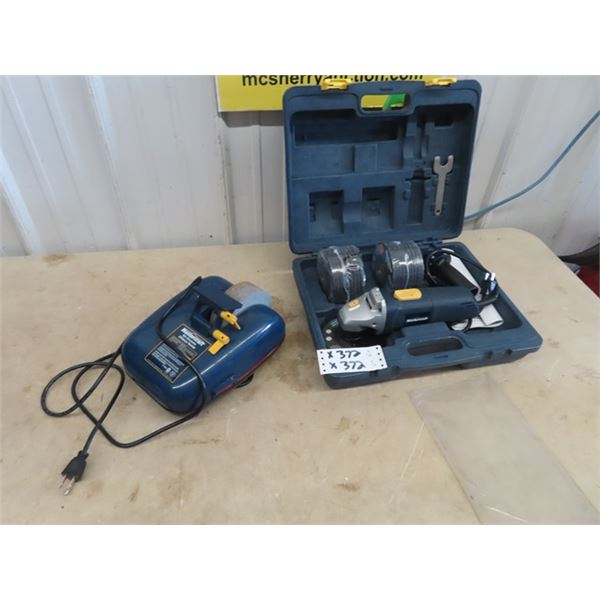 Mastercraft Power Angle Grinder w Case & Discs , Plus Mastercraft Wet Sharpener