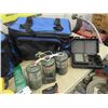 Image 3 : 2 New Insulated Carry Ons, Spot Light, Flashlight New 16 x 20 Tarp, Propane Bottles