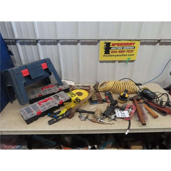 Tool Box / Organizers, Air Chuck, Air Tester, Odds & Ends Tools, Trickle Battery Charger, New Multi
