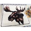 Image 3 : Moose Rug Art, & Moose Ornament 28" X 32"