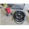 Image 1 : (WE) Garden Hose, Lawn Fertilizer, 3 Rakes & Ext Pole