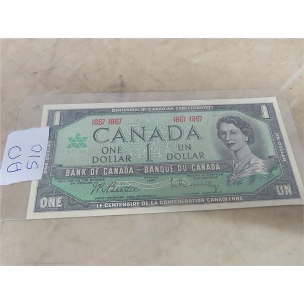 1967 Cdn 1 Dollar Bill