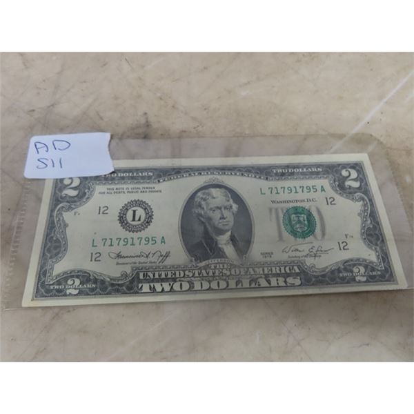1976 USA 2 Dollar Bill