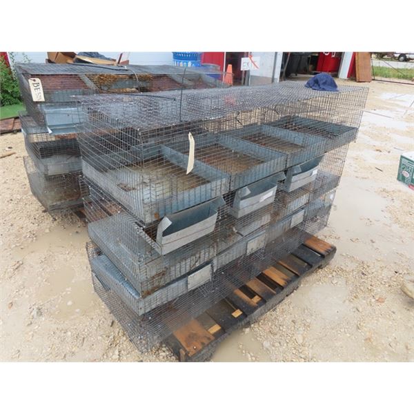 (BE) 3 - 4 Pen Rabbit/Poultry Cages 60" X 12" x 18"