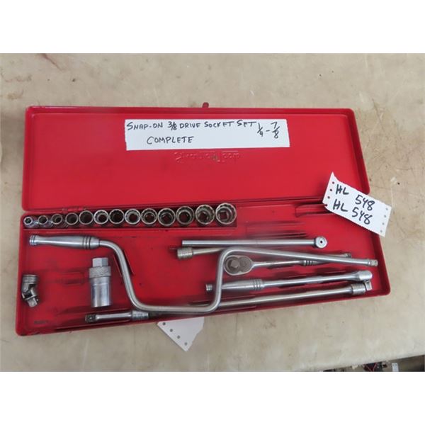 Snap On 3/8 Drive Socket Set 1/4" - 7/8" Complete