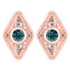 Image 1 : Certified 1.46 Ctw Fancy Blue Diamond 18k Rose Gold Hal