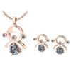 Image 1 : Certified 0.93 Ctw Diamond Tiny Angel Necklace + Earrin