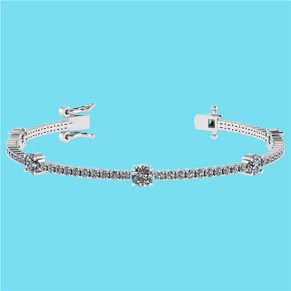 Certified 2.10 Ctw SI2/I1 Diamond 14K White Gold Bracel