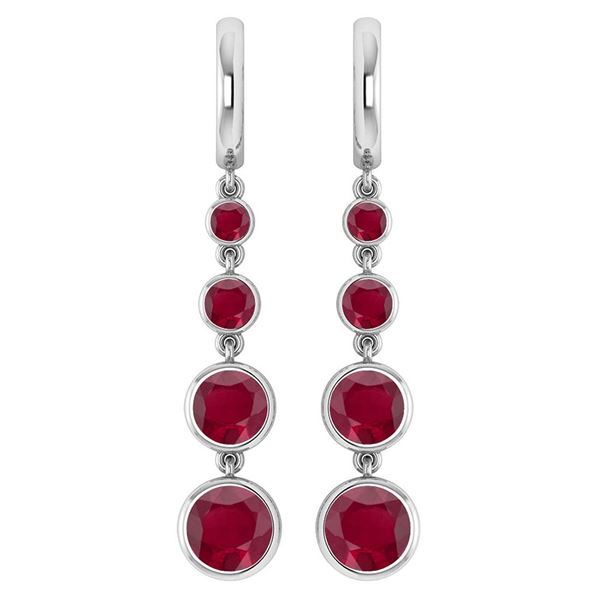 Certified 5.26 Ctw Ruby Drop Style Earrings For beautif
