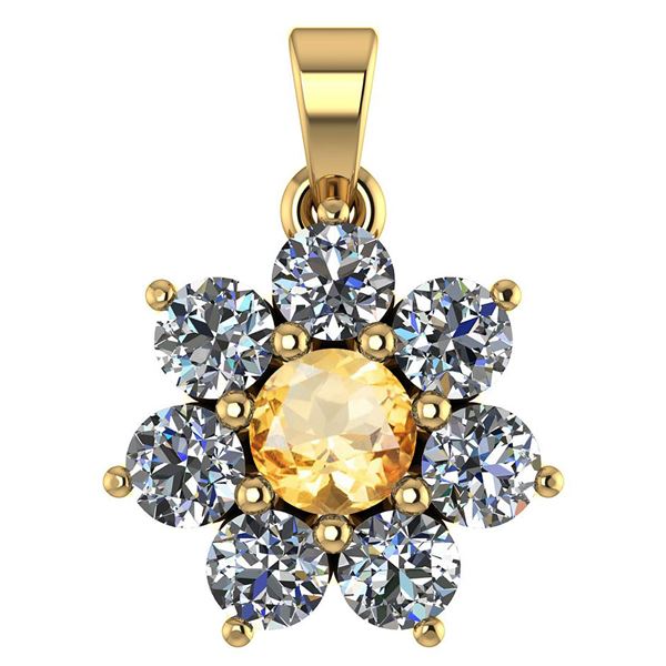 Certified 0.93 Ctw Citrine And Diamond 14k Yellow Gold