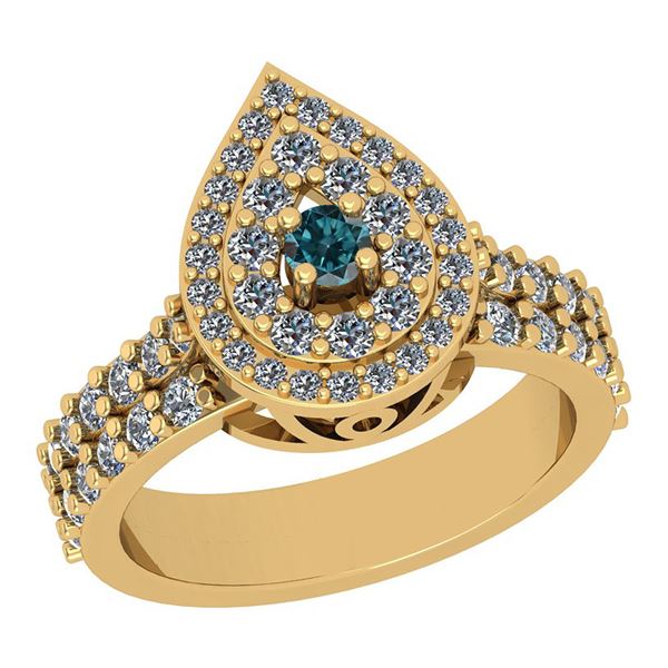 Certified 1.23 Ctw I2/I3 Treated Fancy Blue And White D