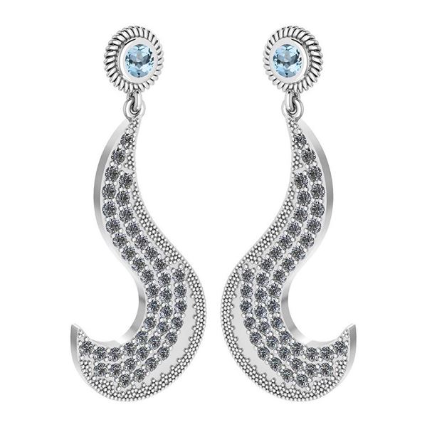 Certified 1.51 Ctw Aquamarine And Diamond VS/SI1 Styles