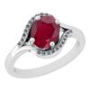 Image 1 : Certified 2.11 Ctw I2/I3 Ruby And Diamond 14K White Gol