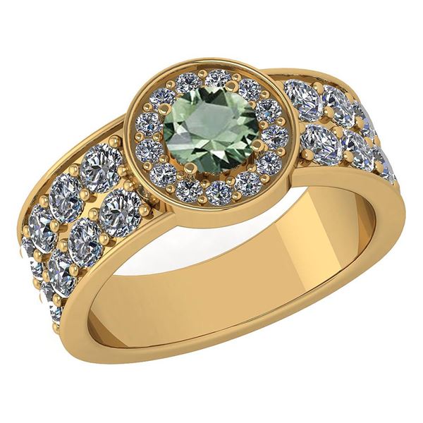 Certified 1.92 Ctw Green Amethyst And Diamond VS/SI1 14