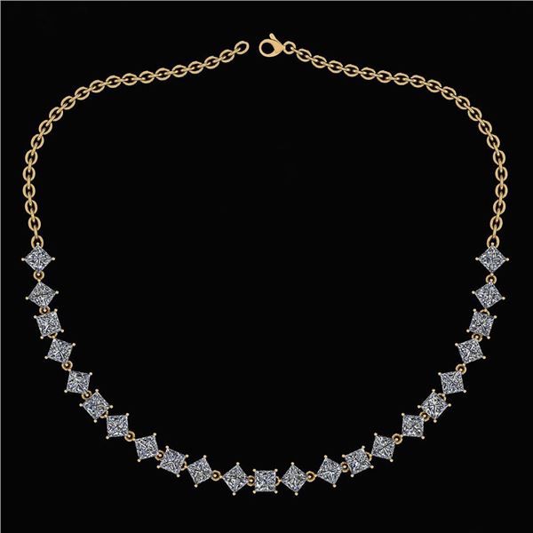 Certified 18.75 Ctw Diamond Necklace For Ladies 14K Yel
