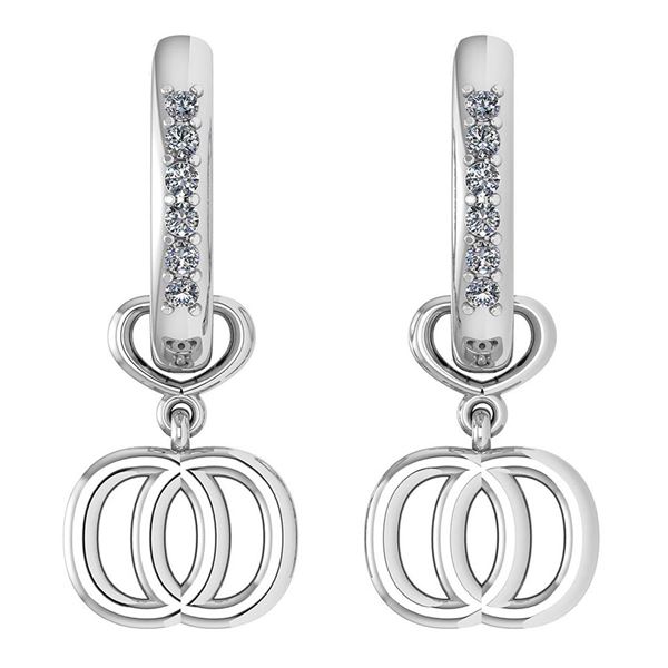 Certified 0.16 Ctw Diamond Alphabet O Earrings For wome