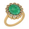 Image 1 : Certified 5.24 Ctw Emerald And Diamond VS/SI1 Halo Ring