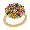 Image 1 : Certified 3.31 Ctw I2/I3 Multi Stone And Diamond 14K Ye