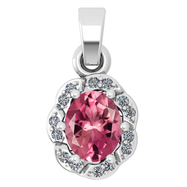 Certified 0.38 Ctw Pink Tourmaline And Diamond 14k Whit