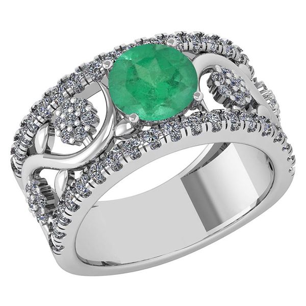 Certified 2.00 Ctw Emerald And Diamond VS/SI1 Wedding/