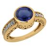 Image 1 : Certified 1.55 Ctw Blue Sapphire And Diamond Wedding/En