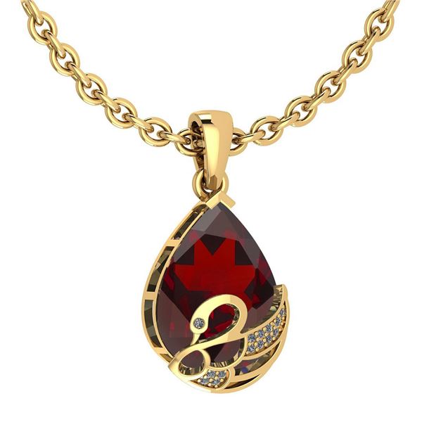 Certified 7.40 Ctw Garnet And Diamond VS/SI1 Necklace 1