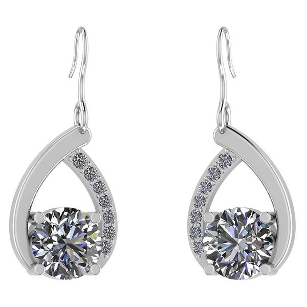 Certified 0.57 Ctw Diamond I1/I2 14K Gold Earrings