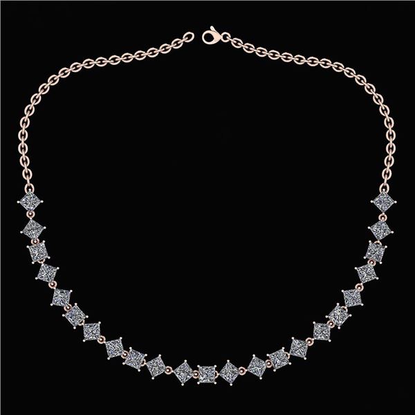 Certified 18.75 Ctw Diamond Necklace For Ladies 18K Ros