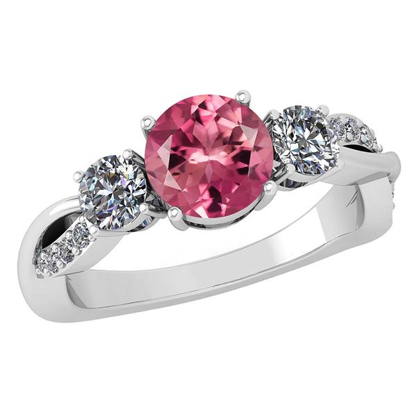 Certified 1.86 Ctw Pink Tourmaline And Diamond VS/SI1 3