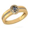 Image 1 : Certified 0.35 Ctw Diamond 14K Yellow Gold Halo Ring