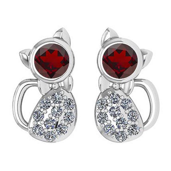 Certified 0.30 Ctw Citrine And Diamond 14K White Gold H