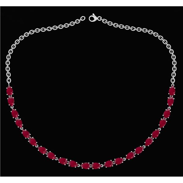 Certified 12.50 Ctw Ruby Pear Shape Necklace For womens