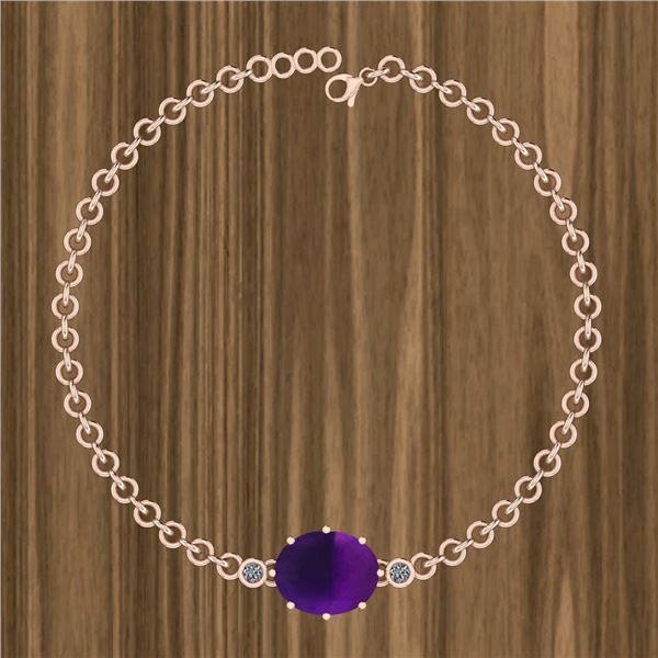 Certified 7.11 Ctw Amethyst And Diamond I2/I3 14K Gold