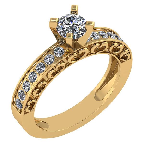 Certified 0.79 Ctw Diamond Wedding/Engagement Style 14K