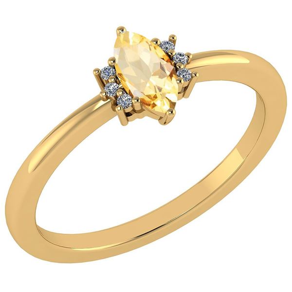 Certified 0.68 Ctw Citrine And Diamond VS/SI1 Ring 14k