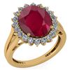 Image 1 : Certified 5.65 Ctw Ruby And Diamond VS/SI1 Halo Ring 14