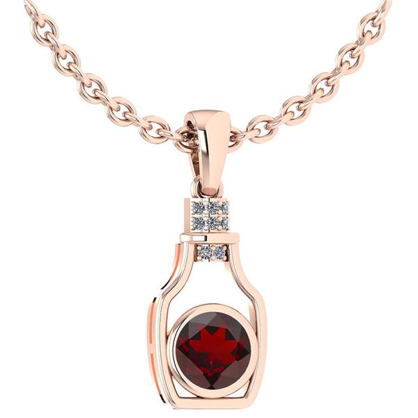 Certified 1.36 Ctw Garnet And Diamond bottle Necklace F