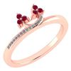 Image 1 : Certified 0.16 Ctw Ruby And Diamond 18K Rose Gold Ring