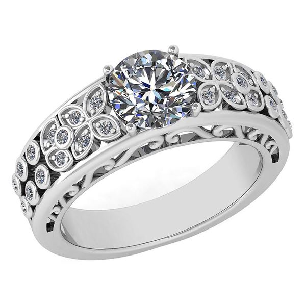 Certified 1.45 Ctw Diamond Engagement /Wedding 14K Whit