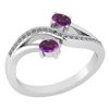 Image 1 : Certified 0.53 Ctw Amethyst And Diamond 14k White Gold