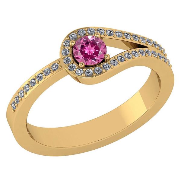 Certified 1.30 Ctw Pink Tourmaline And Diamond 14k Yell