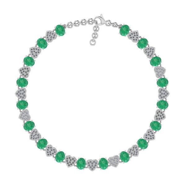Certified 7.95 Ctw SI2/I1 Emerald And Diamond 14K White