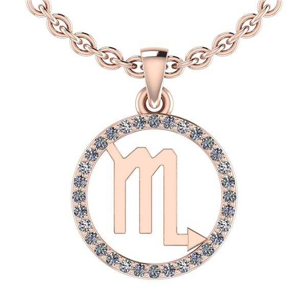 Certified 0.14 Ctw SI2/I1 Diamond 14K Rose Gold Zodiac