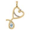 Image 1 : Certified 0.60 Ctw Aquamarine And Diamond Pendant For w