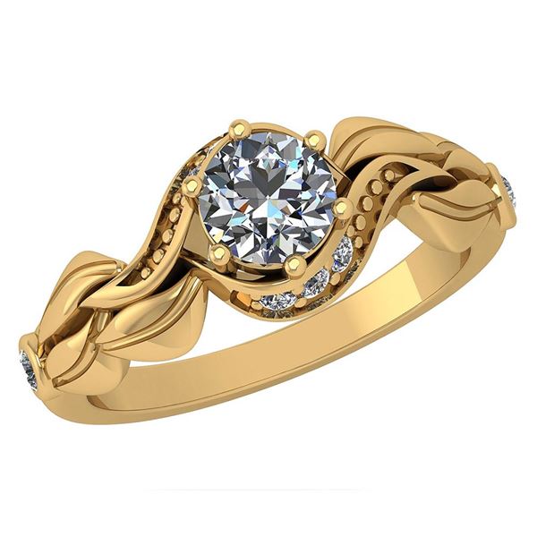 Certified 0.78 Ctw Diamond Wedding/Engagement Style 14K